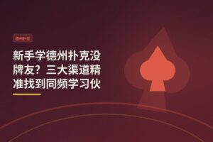 新手怎么找牌友一起学德州 - 新手学德州扑克没牌友？三大渠道精准找到同频学习伙伴